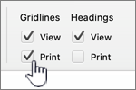 ExcelMac Print Gridlines