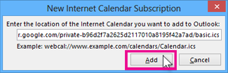 internet calendar subscription