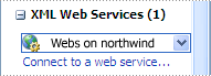 The XML Web service as it appears in the Data Source Library