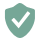 Green shield with a white check mark