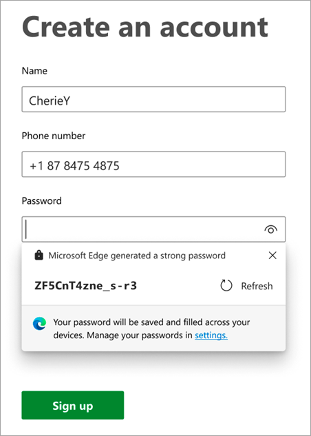 Bowling Go up and down Be discouraged Use Password Generator to create more secure passwords in Microsoft Edge -  Microsoft Support