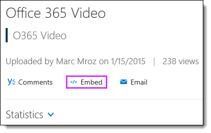 Office 365 Video Embed Code