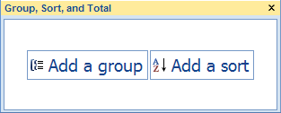 Group, Sort, and Total pane