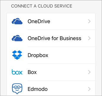 Choose the cloud service you want to add.