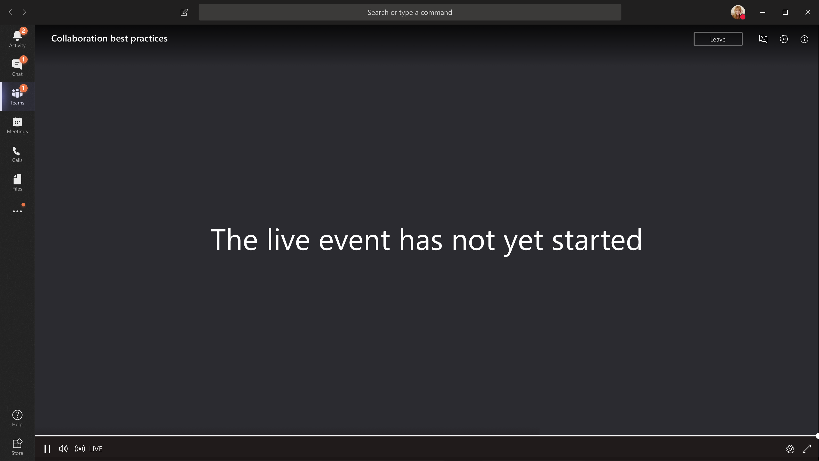 Event not started