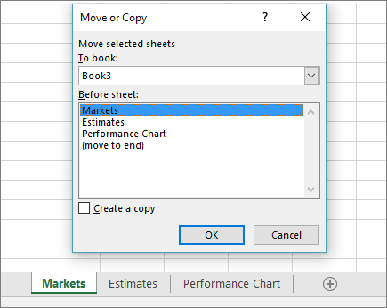 Move or Copy dialog box