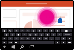 PowerPoint for Windows Mobile gesture place cursor