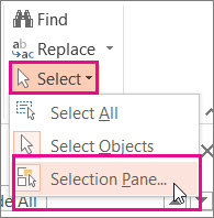 Open the Selection Pane