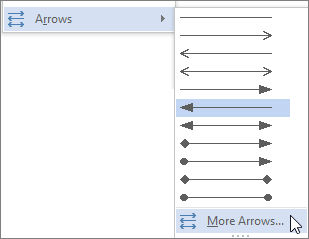 Clicking More Arrows to customize a line or arrow
