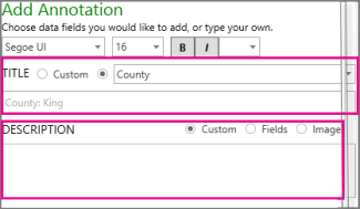 Add Annotation dialog