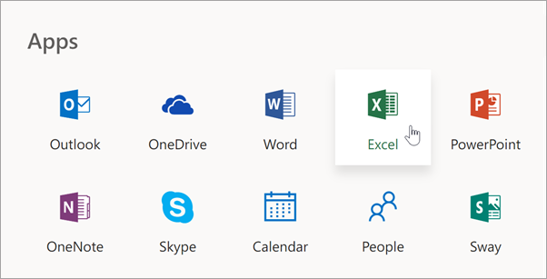 After signing in to www.office.com, select the app you want to use.