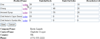 Two connected Data Views on a page