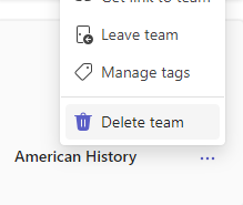 delete team