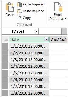 Date table in Power Pivot