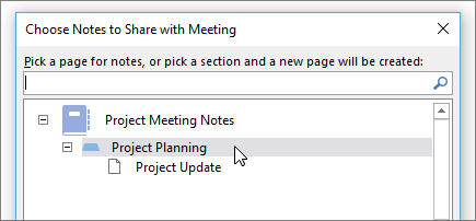 A screenshot showing the Share Notes dialog in Skype for Business.