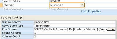 Using a table or query as the data source for a lookup field