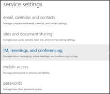 Lync settings