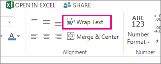 Click Wrap Text on the Home tab