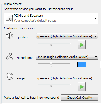 Set your audio quality