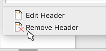 Remove header button