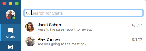 Search for contacts from the Chats tab