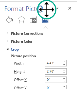 The Format Picture pane in an undocked state: a free-floating window