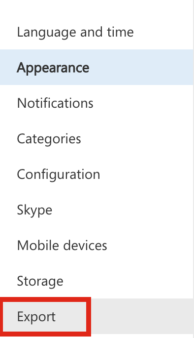 Screenshot showing option to Export