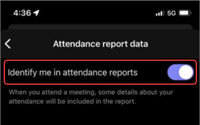 Identify me in attendance reports on mobile