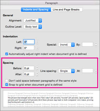 In the Paragraph dialog, the Spacing section is highlighted