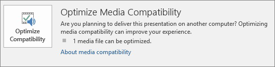 optimize compatibility button in PowerPoint
