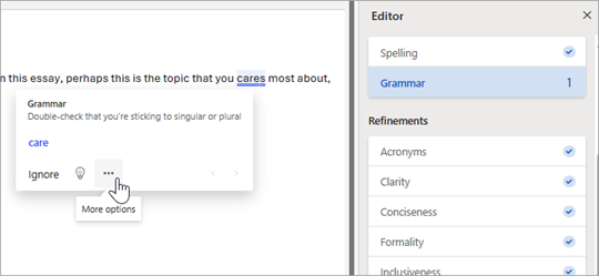 Check grammar, spelling, and more in Word for the web - Microsoft Support