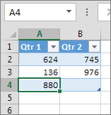 Adding a row by typing in the first row below a table