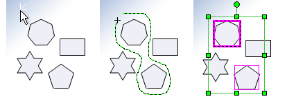 select multiple shapes using the lasso select tool