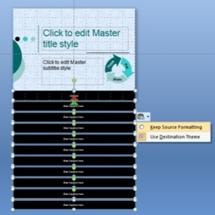 Slide master with formatting options displayed