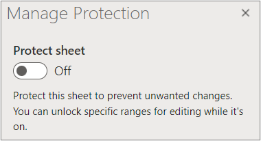 Turning sheet protection off