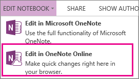 Edit Notebook in OneNote Online