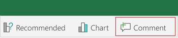 Add a comment in Excel for Android