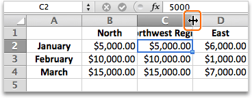 when i double click on 2011 excel for mac cell, it will not resize