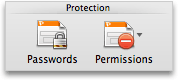 PowerPoint Review tab, Protection group