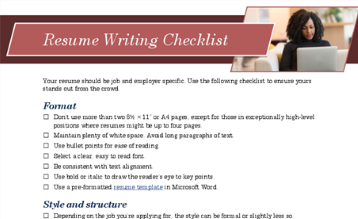A resume writing checklist