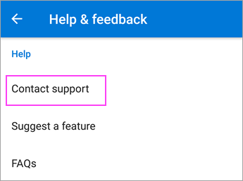 Choose Contact Support