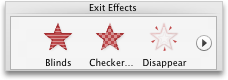 Animations tab, Exit Effects group