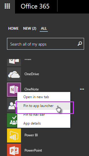 office 365 application launcher