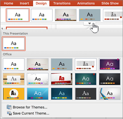 PowerPoint Themes more themes