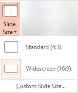 Slide Size button in the Customize group