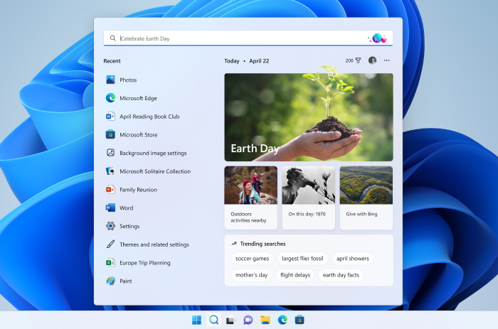 Search home in Windows 11 