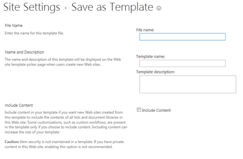 Save As Template dialog box
