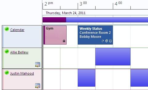 Calendar schedule view