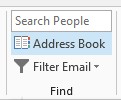 The Address Book is on the right side of the Home tab.
