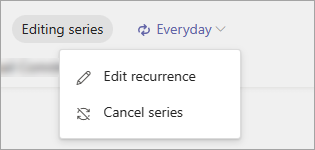 Screenshot showing edit series options for a published task list series.